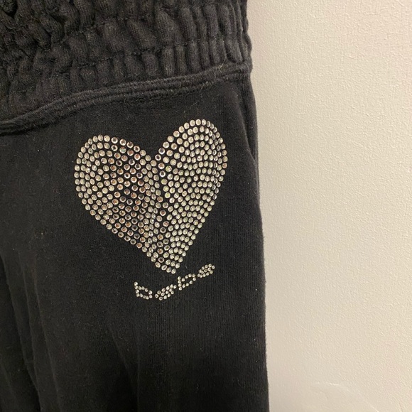 Bebe set 2 piece tank top and soft capris bling Swarovski rhinestone black y2k - Picture 3 of 6
